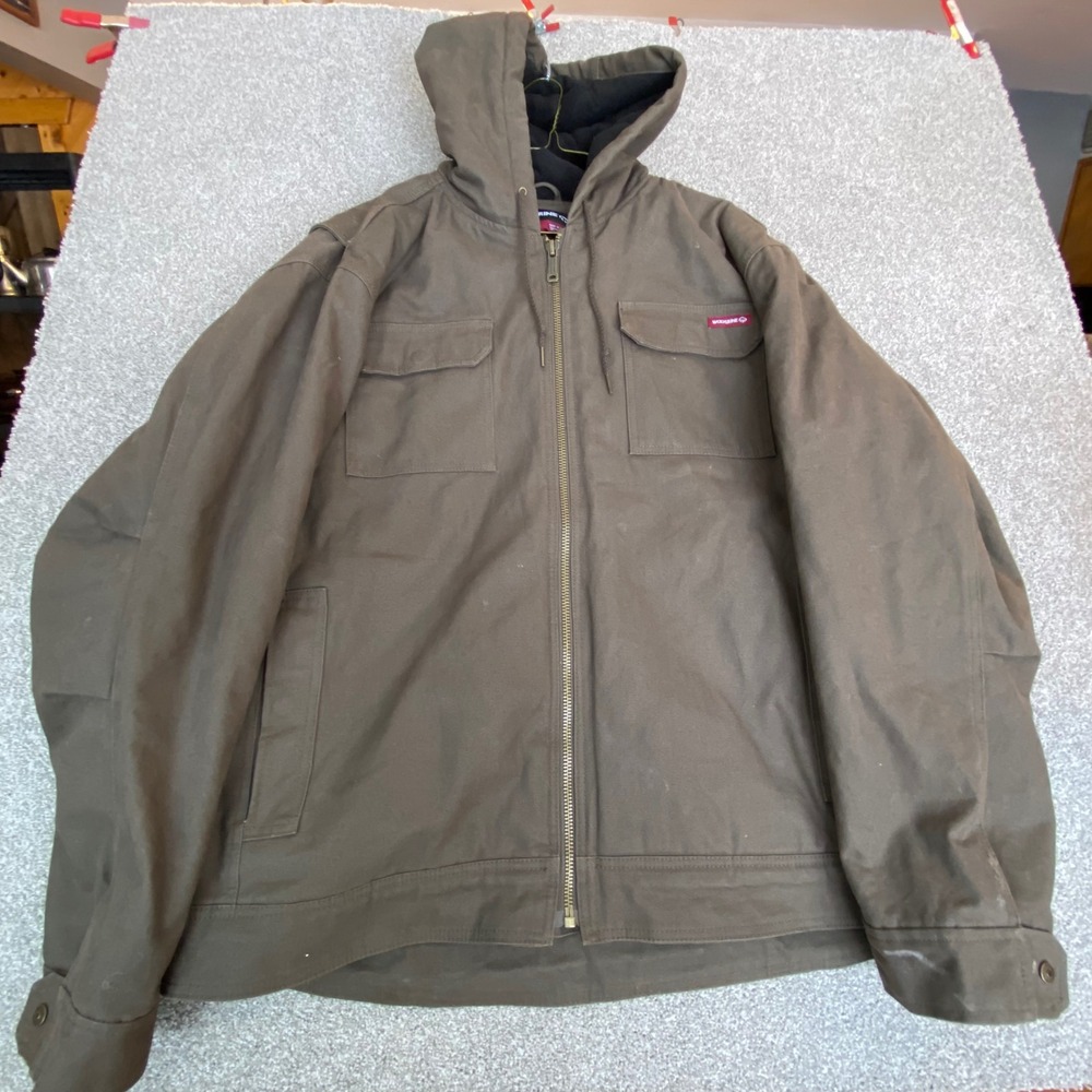 WOLVERINE Men's Quilted Lined Hooded Work Jacket Brown Size XXL - Picture 2 of 10